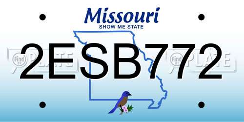 2ESB772 Missouri License Plate