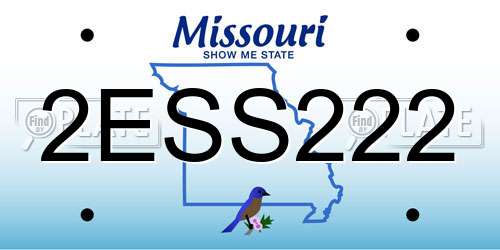 2ESS222 Missouri License Plate