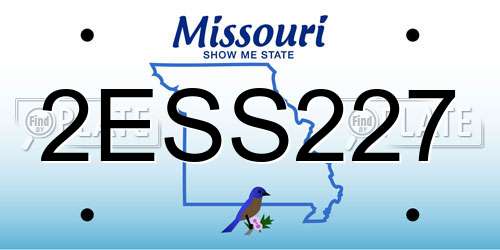 2ESS227 Missouri License Plate