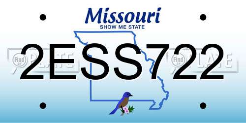 2ESS722 Missouri License Plate