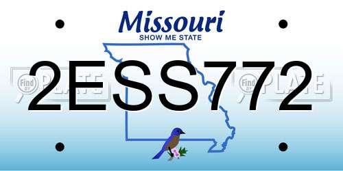 2ESS772 Missouri License Plate
