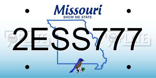 2ESS777 Missouri License Plate