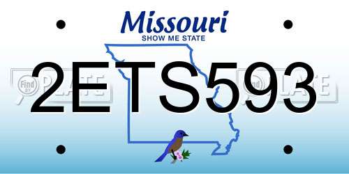 2ETS593 Missouri License Plate