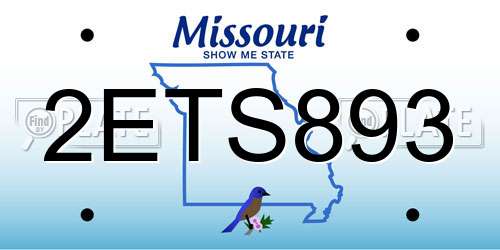 2ETS893 Missouri License Plate