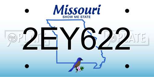 2EY622 Missouri License Plate