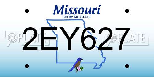 2EY627 Missouri License Plate