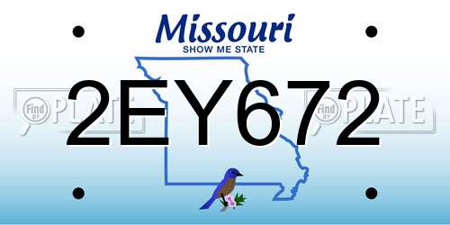 2EY672 Missouri License Plate