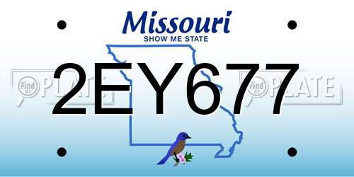 2EY677 Missouri License Plate