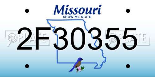 2F30355 Missouri License Plate