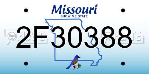 2F30388 Missouri License Plate