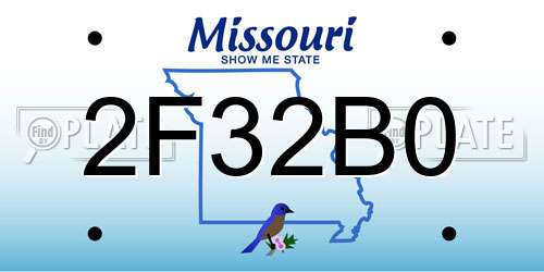 2F32B0 Missouri License Plate
