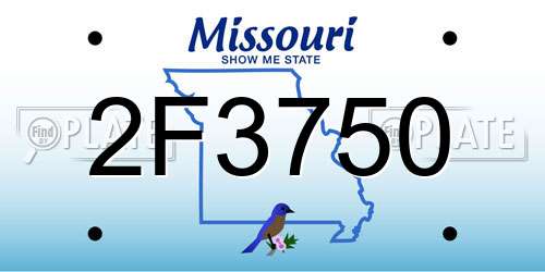 2F3750 Missouri License Plate