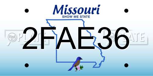 2FAE36 Missouri License Plate