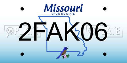 2FAK06 Missouri License Plate