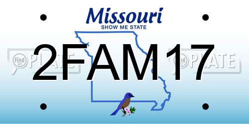 2FAM17 Missouri License Plate