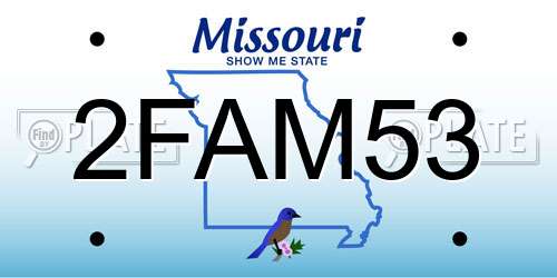 2FAM53 Missouri License Plate