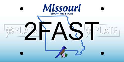 2FAST Missouri License Plate
