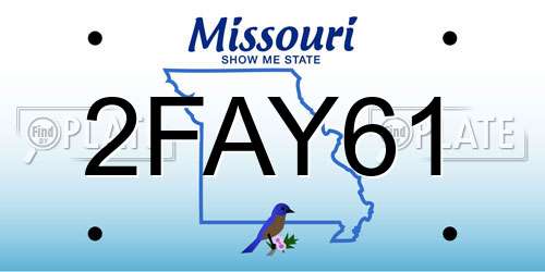 2FAY61 Missouri License Plate
