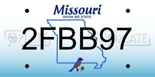 2FBB97 Missouri License Plate