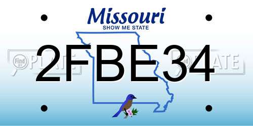 2FBE34 Missouri License Plate