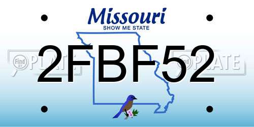 2FBF52 Missouri License Plate