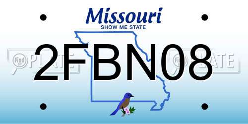 2FBN08 Missouri License Plate