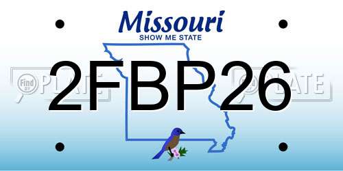 2FBP26 Missouri License Plate