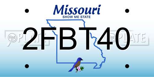 2FBT40 Missouri License Plate