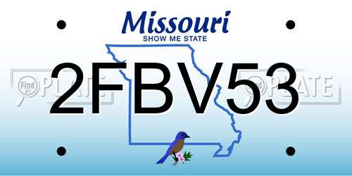 2FBV53 Missouri License Plate