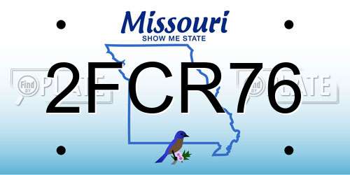 2FCR76 Missouri License Plate