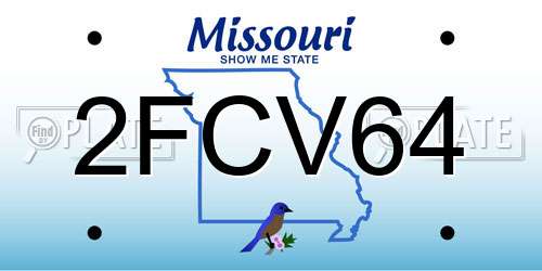 2FCV64 Missouri License Plate