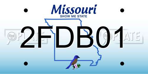 2FDB01 Missouri License Plate