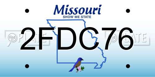 2FDC76 Missouri License Plate
