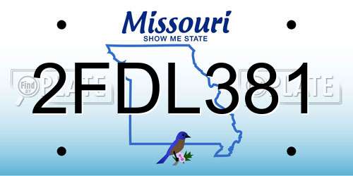 2FDL381 Missouri License Plate