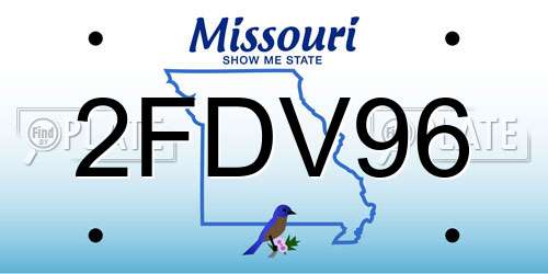 2FDV96 Missouri License Plate