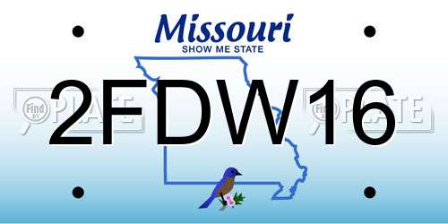 2FDW16 Missouri License Plate