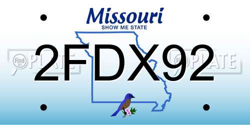 2FDX92 Missouri License Plate