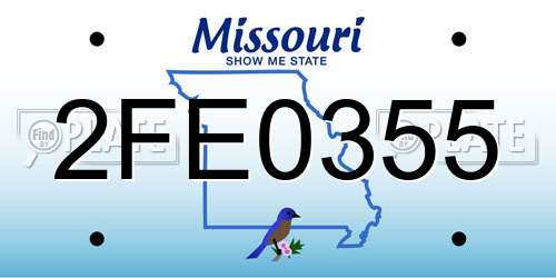 2FE0355 Missouri License Plate