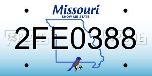 2FE0388 Missouri License Plate