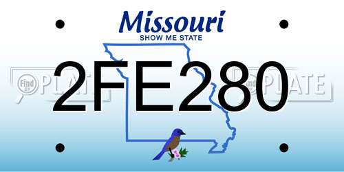 2FE280 Missouri License Plate