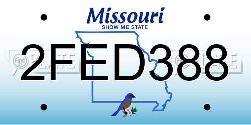 2FED388 Missouri License Plate