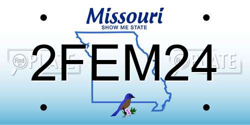 2FEM24 Missouri License Plate