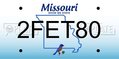 2FET80 Missouri License Plate
