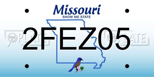 2FEZ05 Missouri License Plate