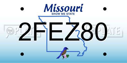 2FEZ80 Missouri License Plate
