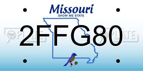 2FFG80 Missouri License Plate
