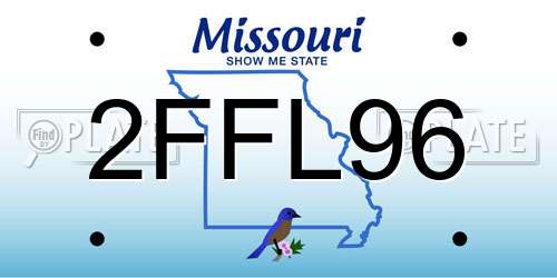 2FFL96 Missouri License Plate