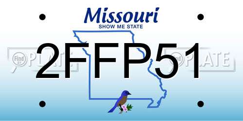 2FFP51 Missouri License Plate