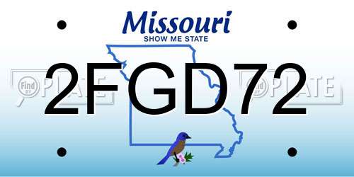 2FGD72 Missouri License Plate