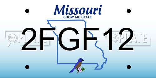2FGF12 Missouri License Plate
